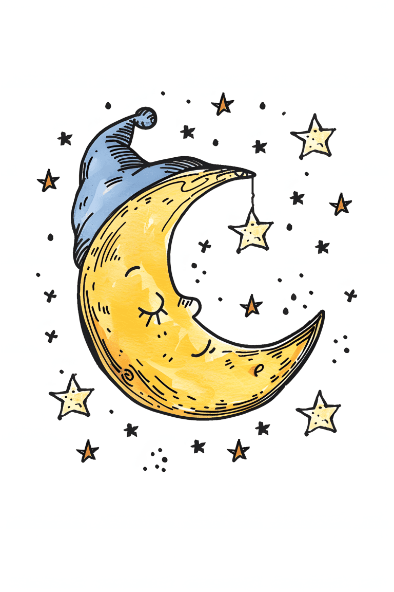 Crescent Moon With Nightcap