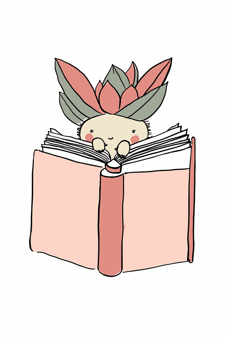 Succulent Peeking Out From A Book