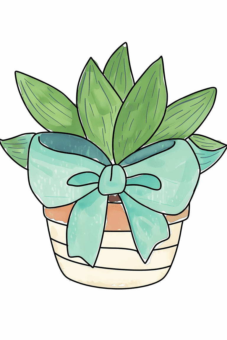 Succulent With Big Bow Tie