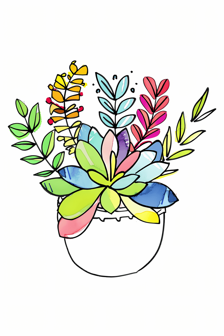 Rainbow Colored Succulent