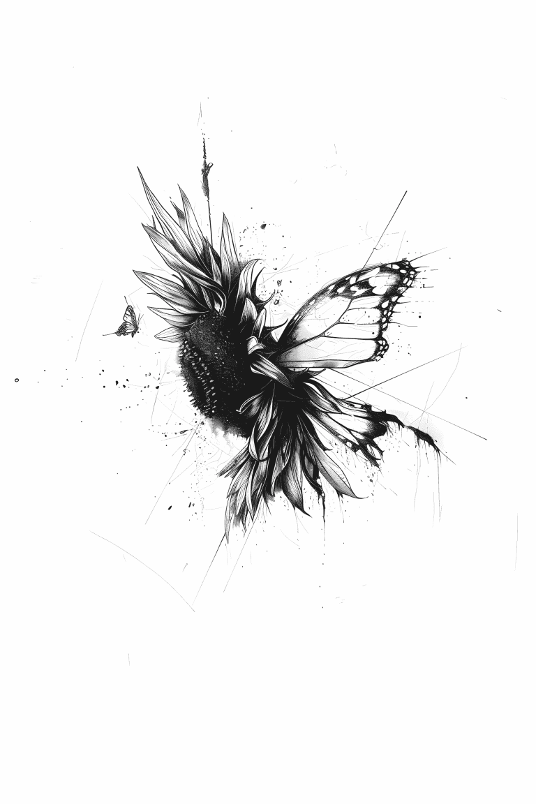 Sunflower Petals Morphing Into Butterfly Wings