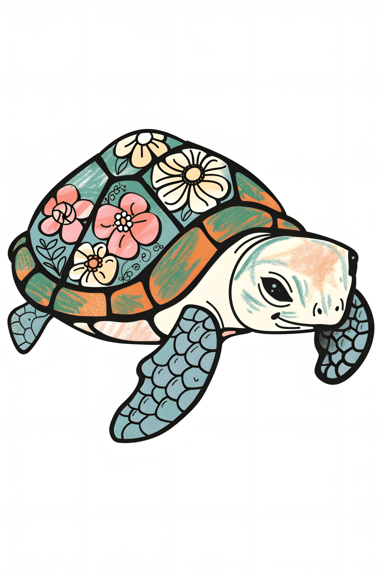 Floral Patterned Turtle