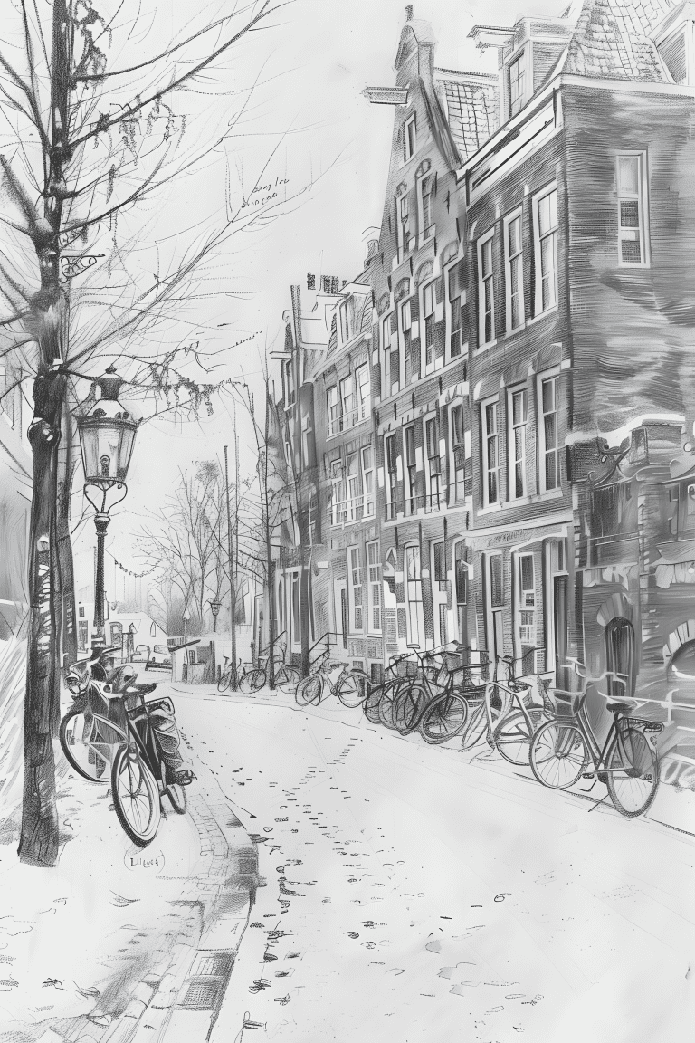 Tranquil Street In Amsterdam