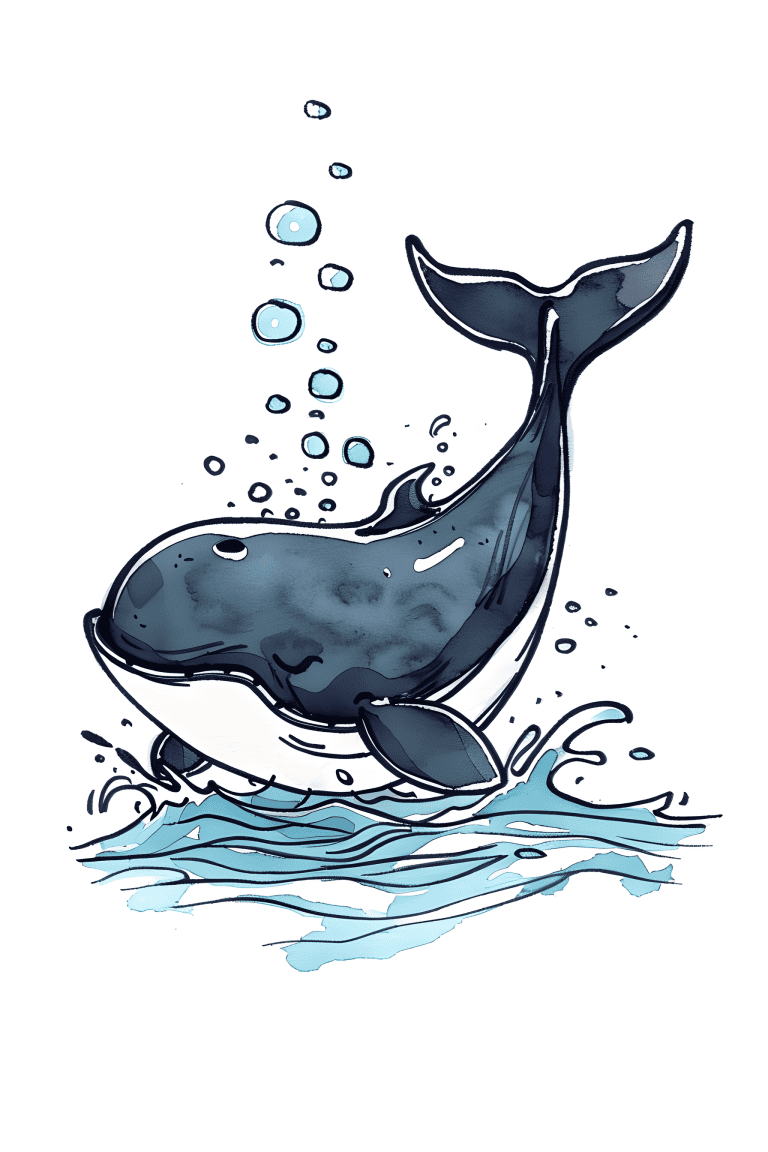 Whale Spouting Bubbles