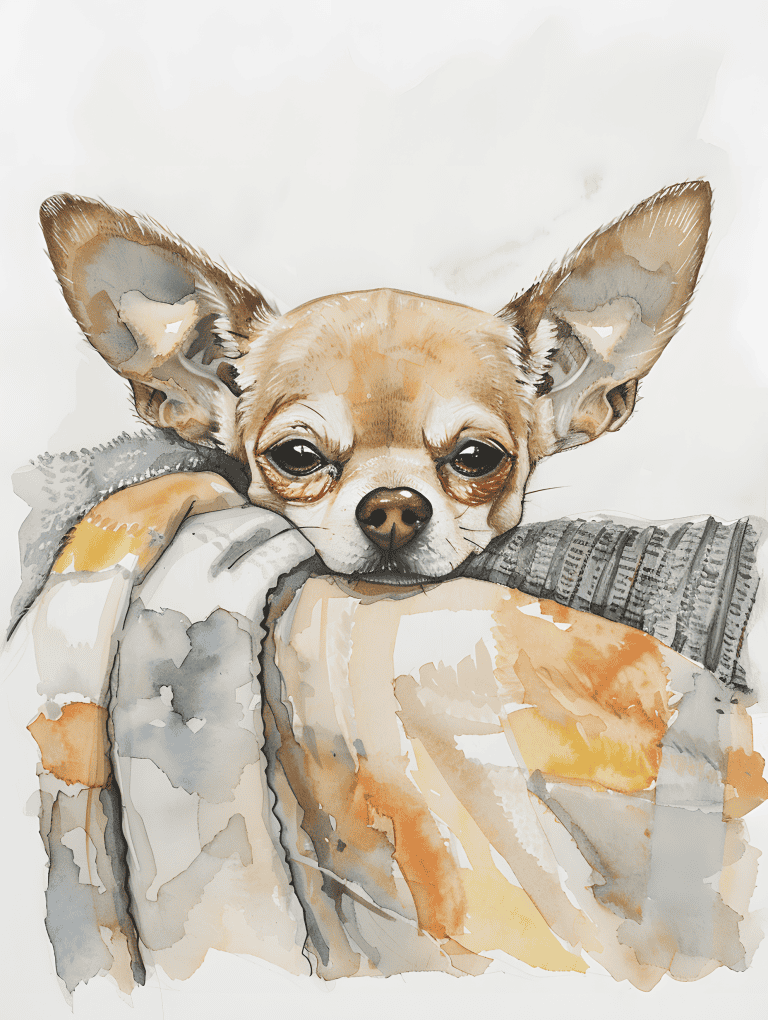Chihuahua Peeking Out From A Blanket