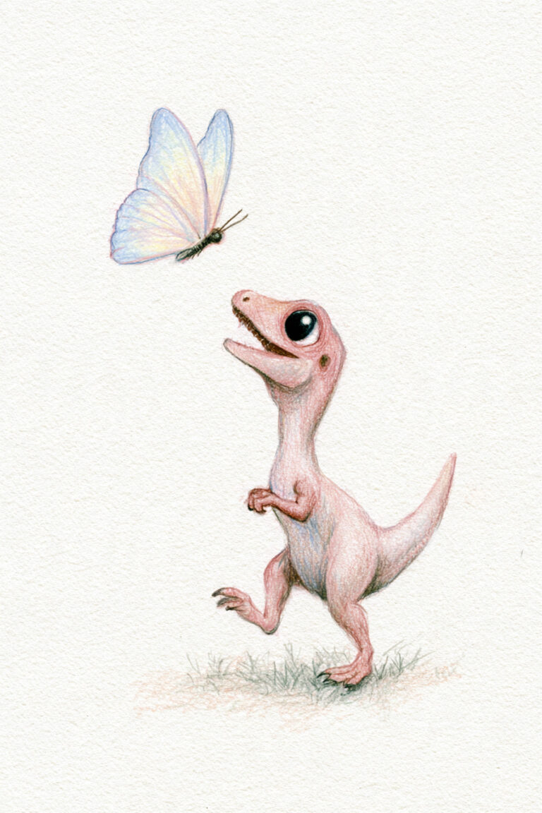 Compsognathus Chasing A Butterfly