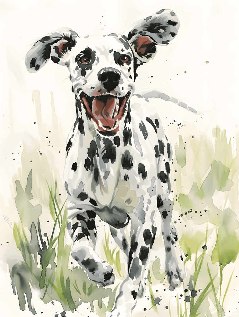 Dalmatian Happily Running