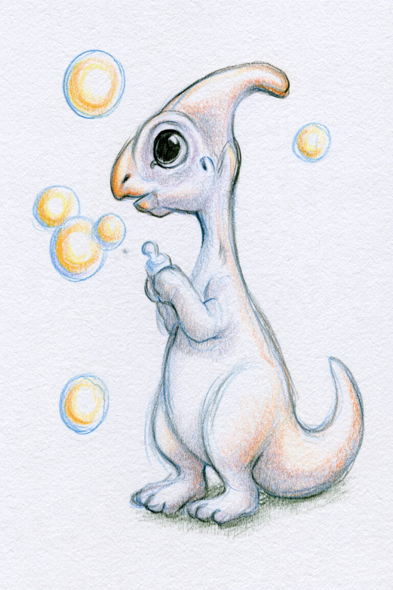 Parasaurolophus Playing Bubbles