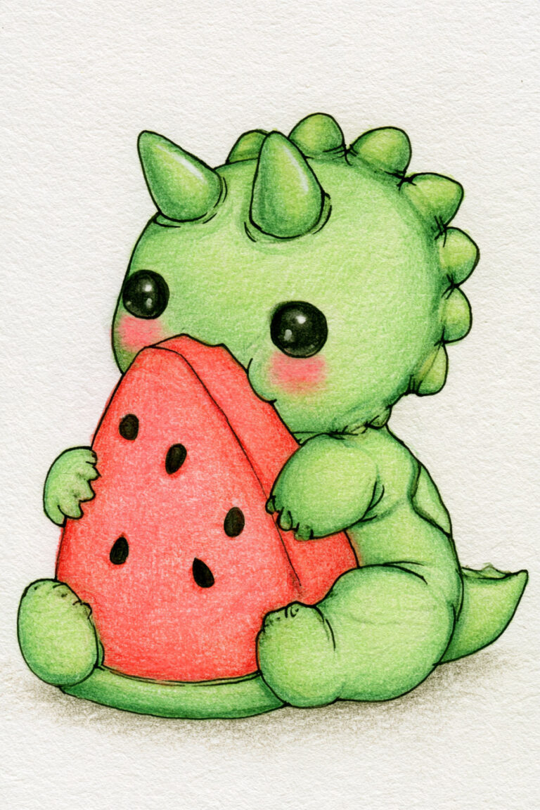 Styracosaurus Eating Watermelon