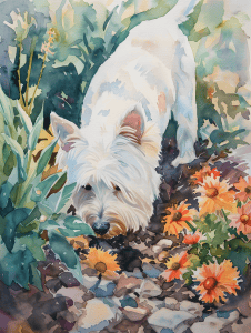 Dog Watercolor Painting