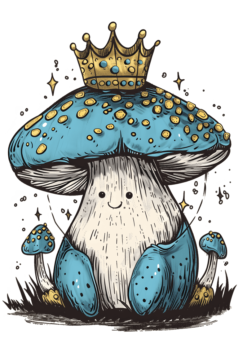 Mushroom Wearing A Crown