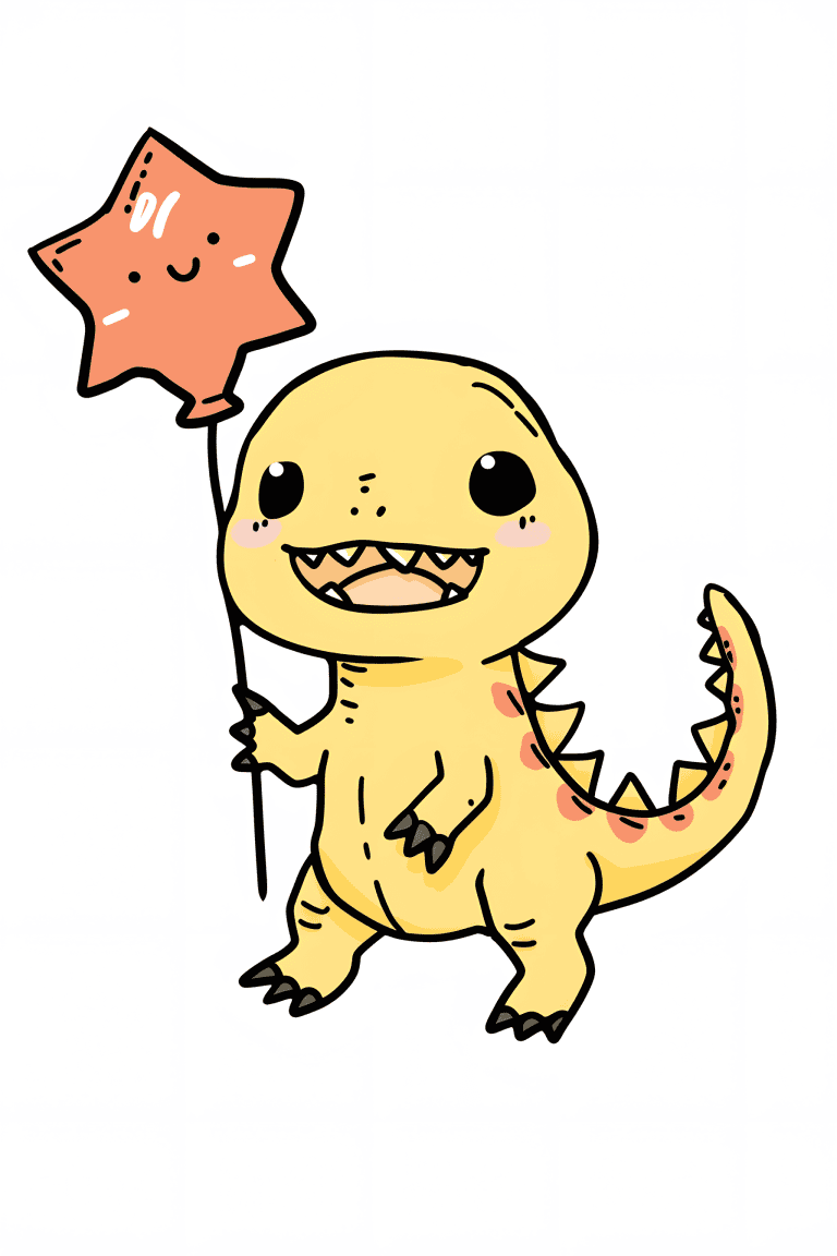 Albertosaurus Holding Star Balloon