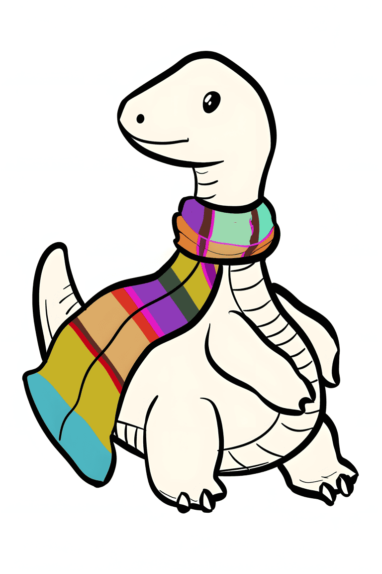 Argentinosaurus Wearing A Colorful Scarf