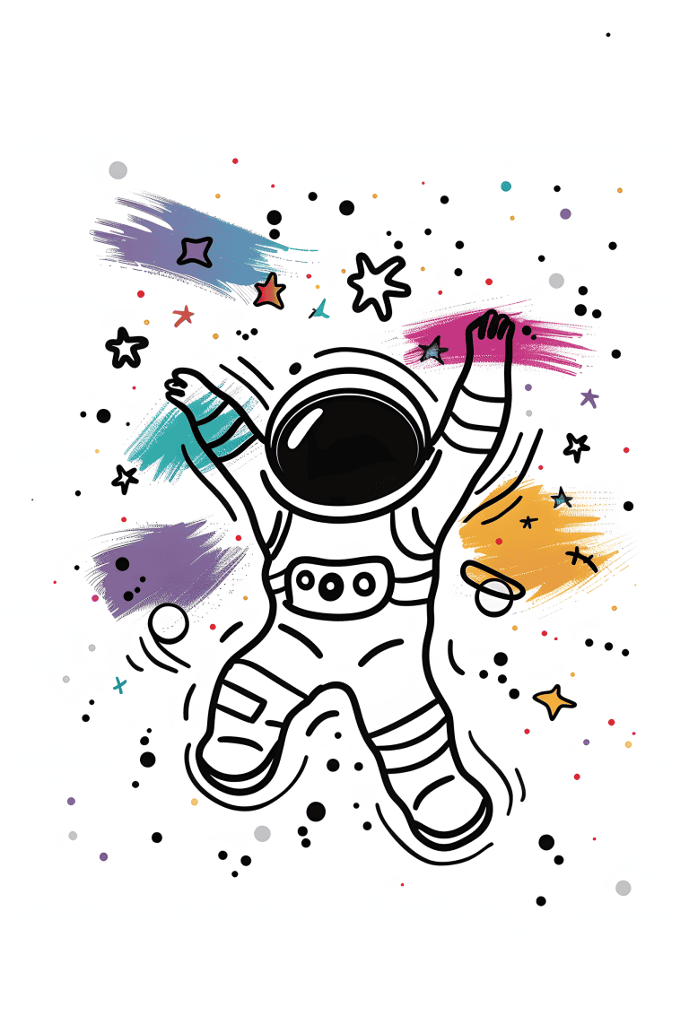Astronaut Exploring A Colorful Nebula