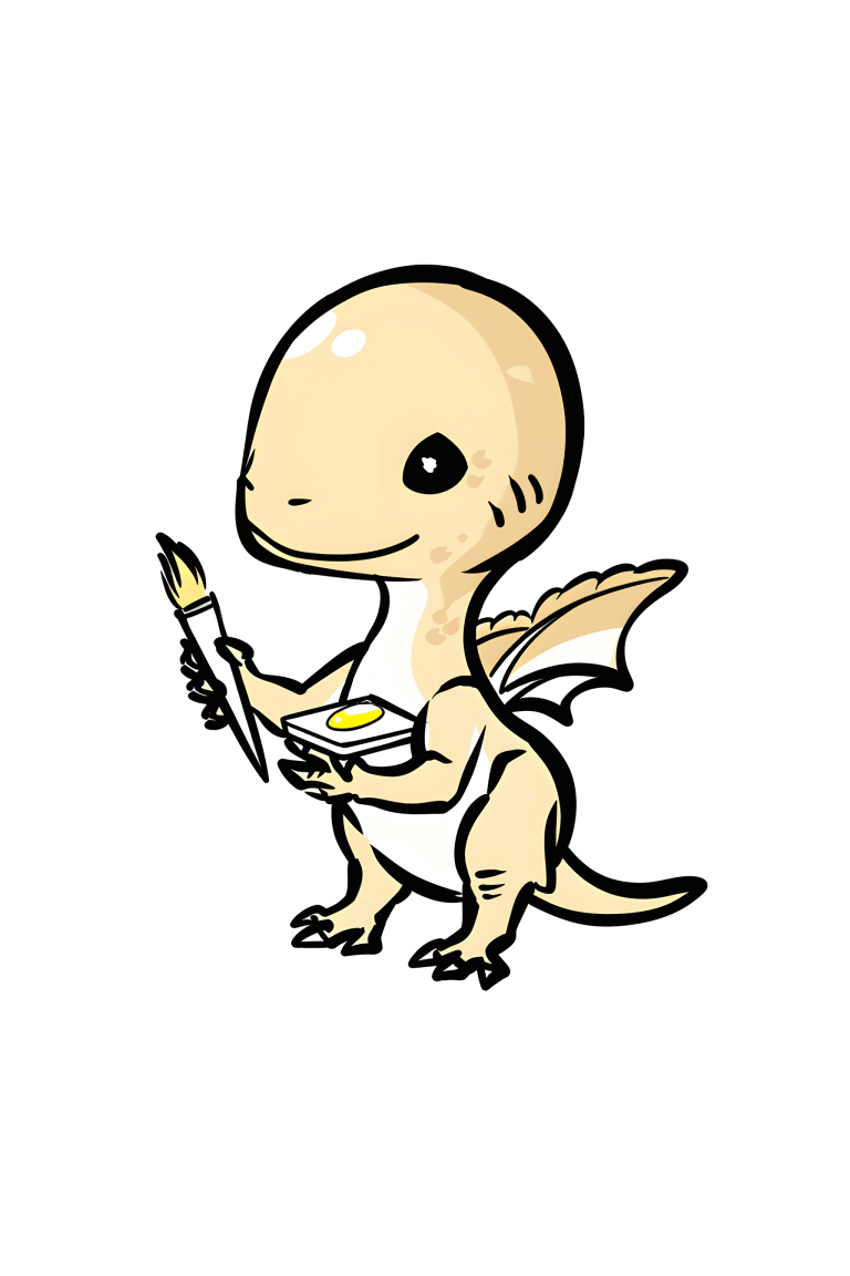 Oviraptor Holding A Paintbrush
