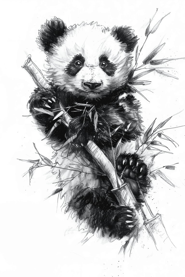 Panda Climbing A Tree