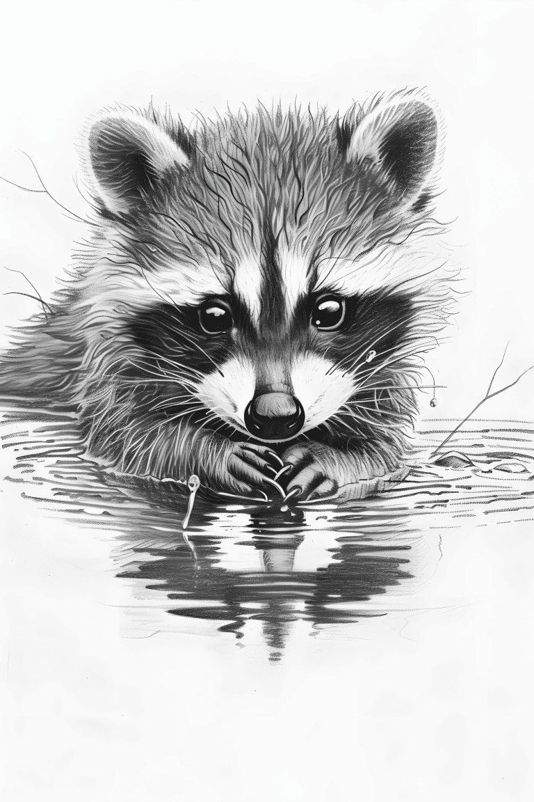 Raccoon Cooling Off