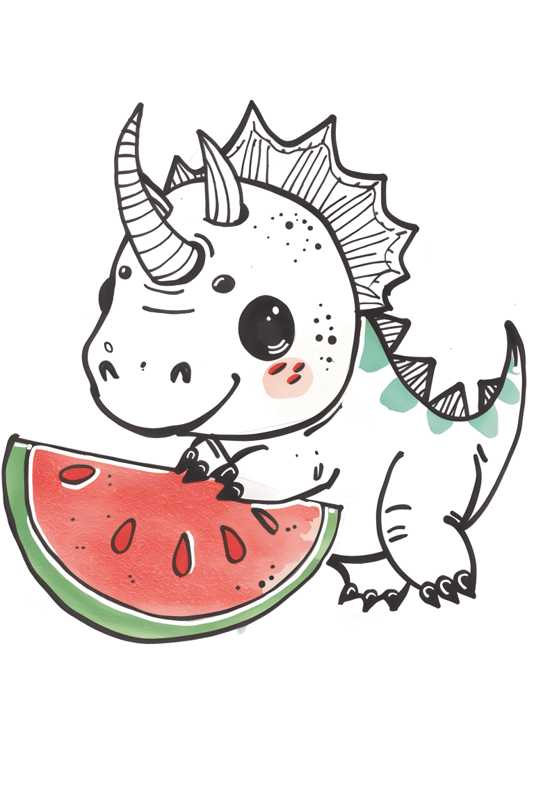 Styracosaurus Eating Watermelon