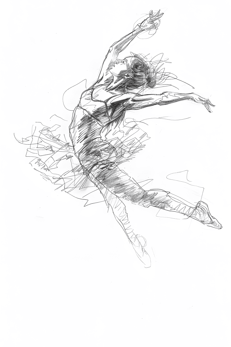 Ballerina In Mid Air