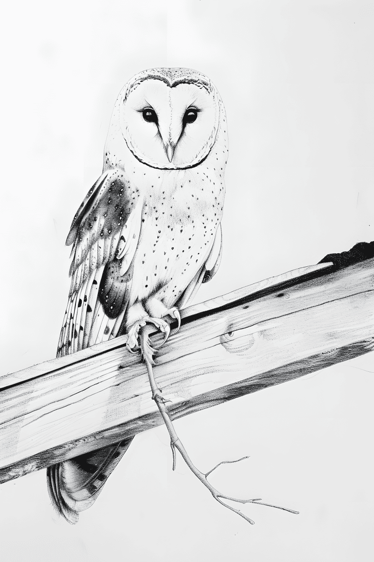 Owl Perched On A Wooden Fence