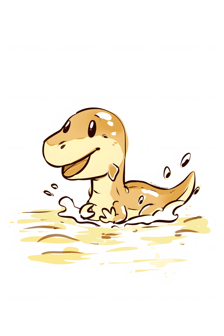 Baryonyx Splashing In Water