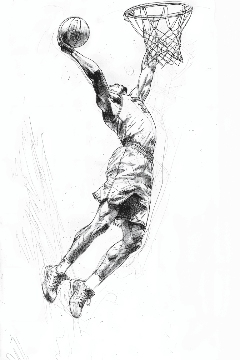 Basketball Playing Dunking