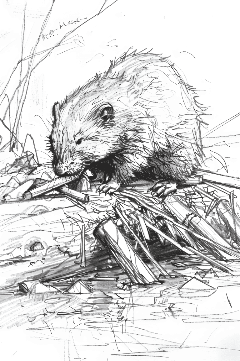 Beaver Building A Dam