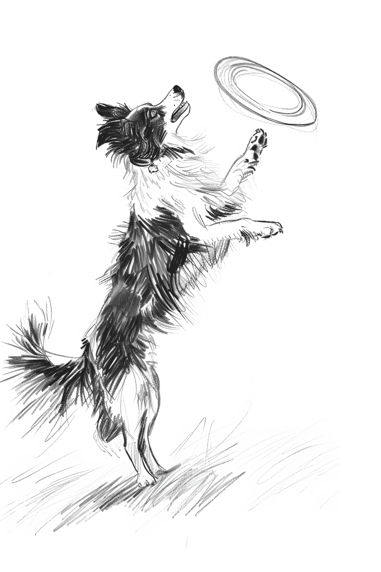 Dog Catching A Frisbee