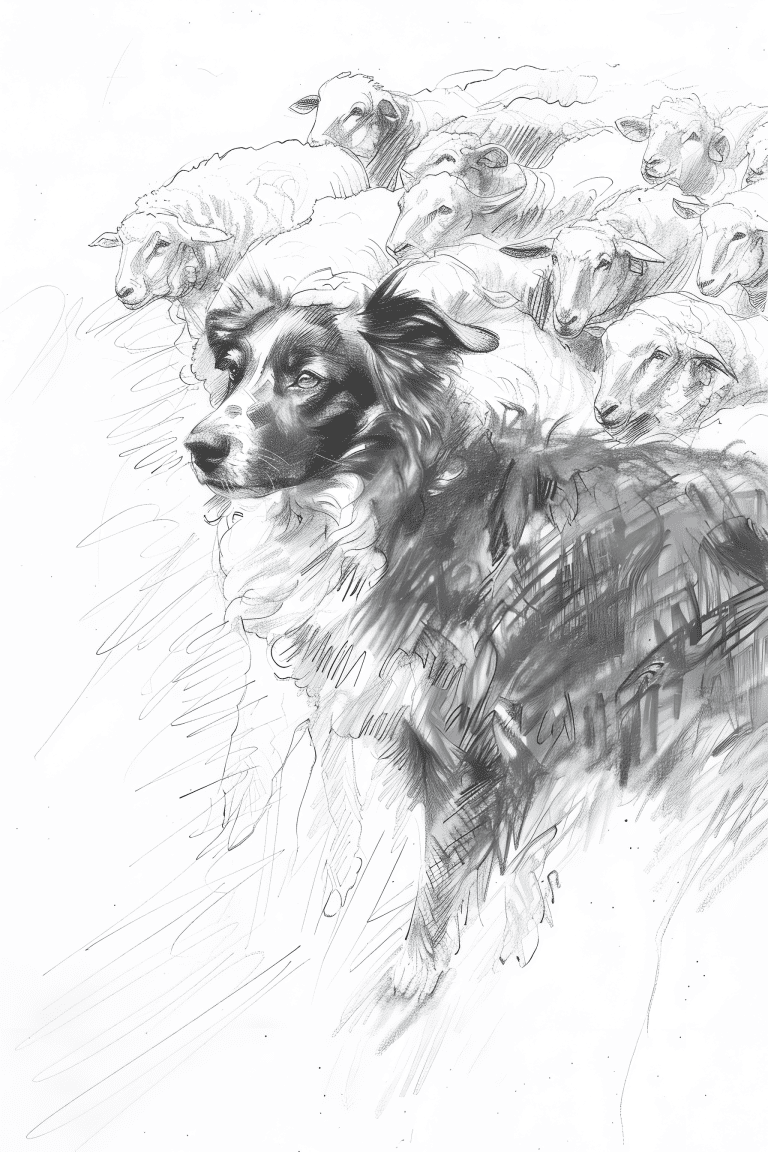 Dog Herding Sheep