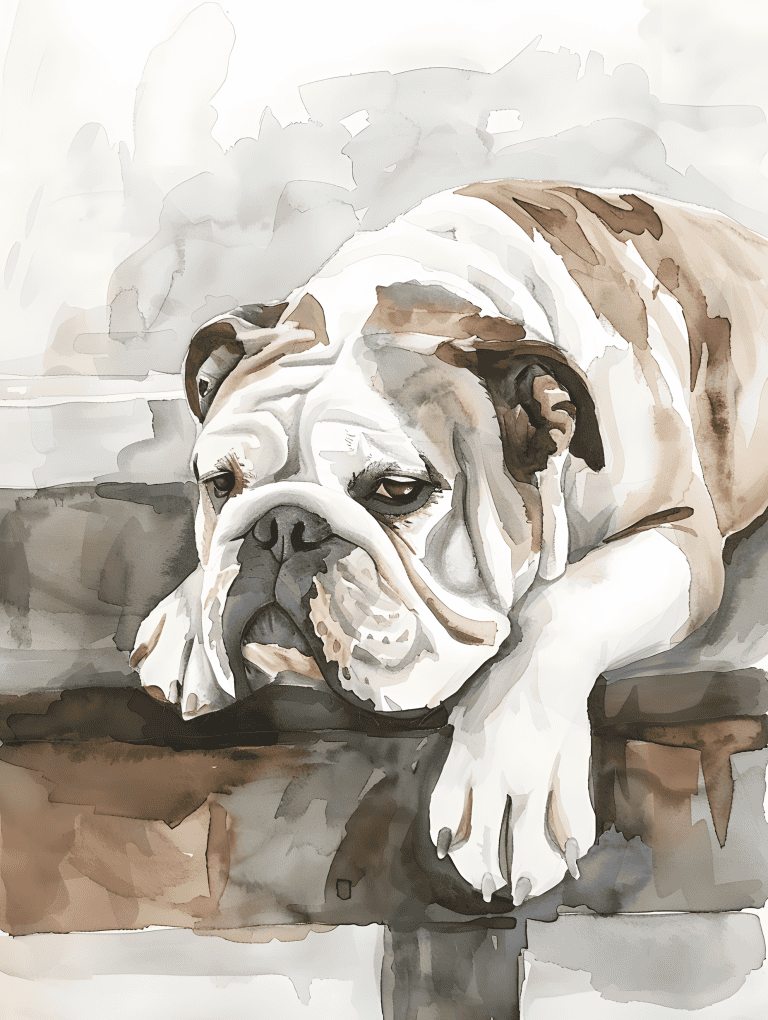 Bulldog Lounging Lazily