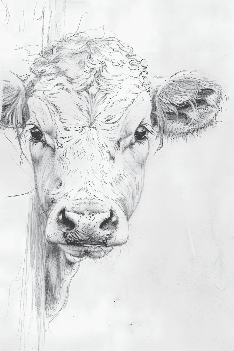 Calf Peeking Out From Barn