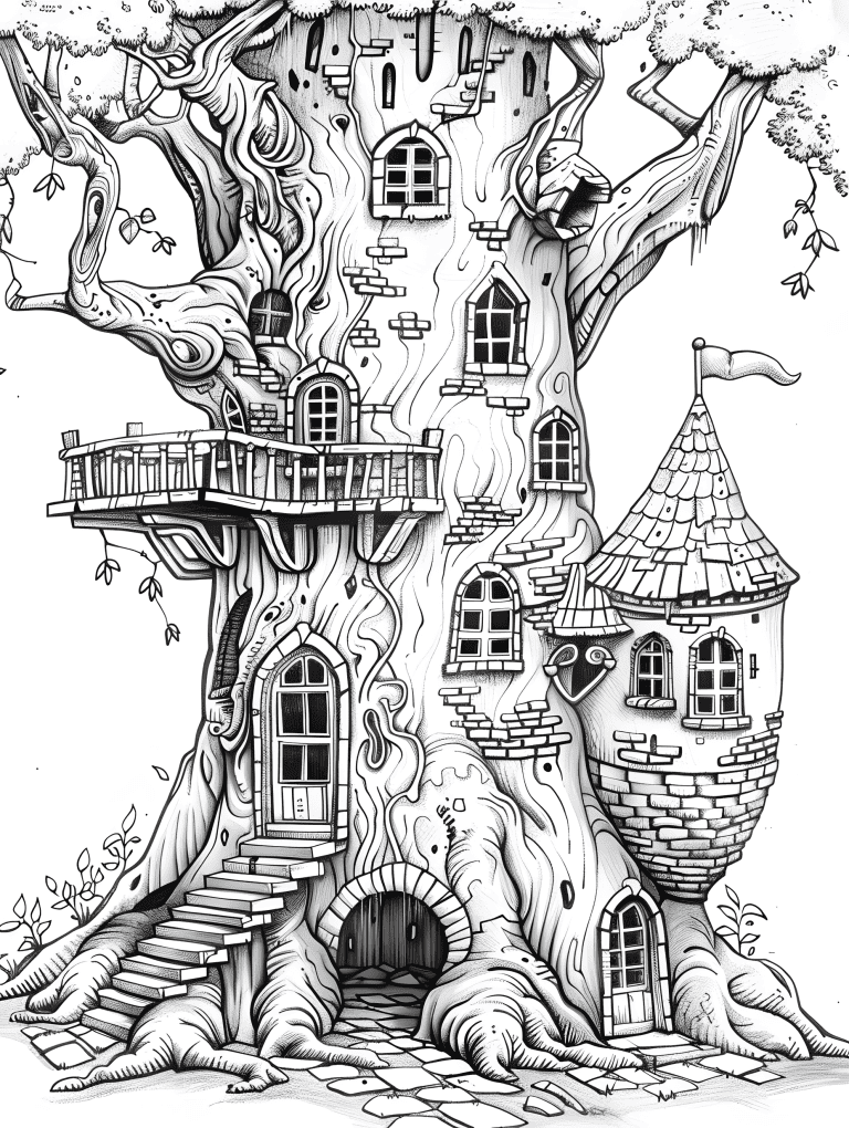Castle Built In A Giant Tree