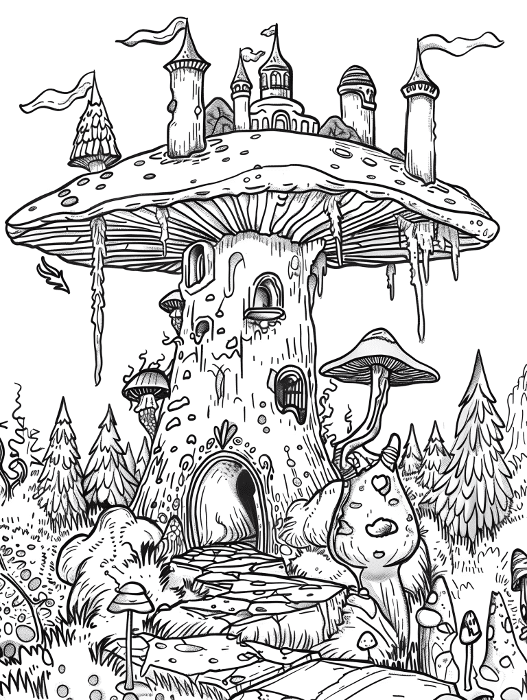 Castle On A Giant Mushroom