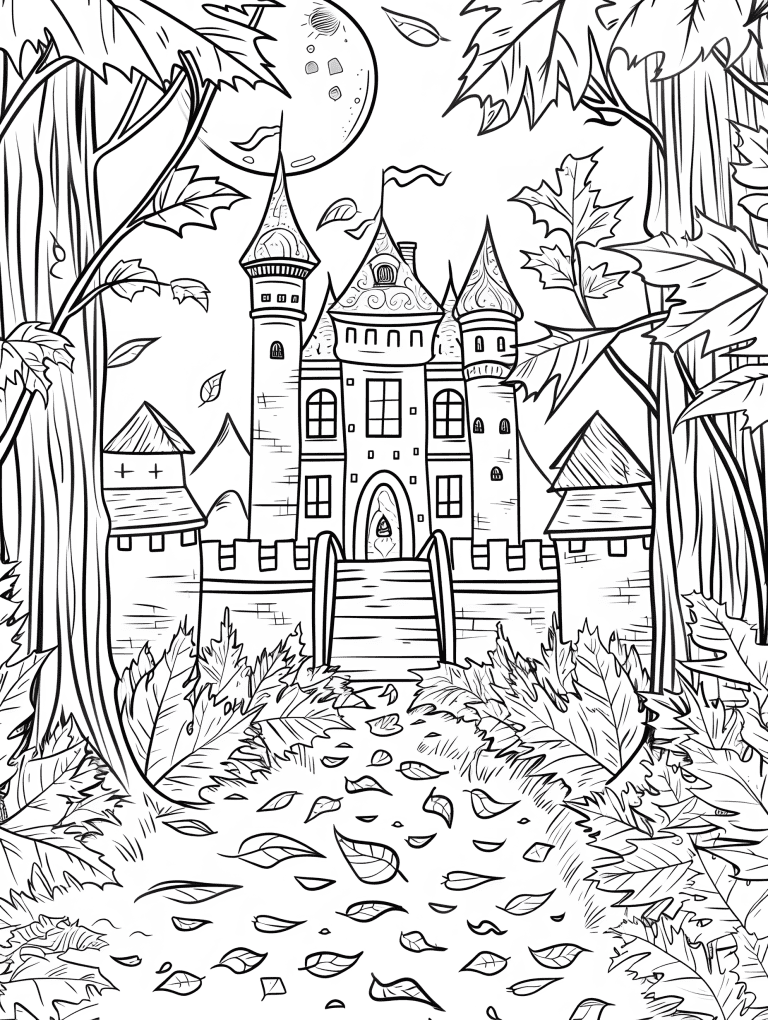 Castle Surrounded By Autumn Leaves