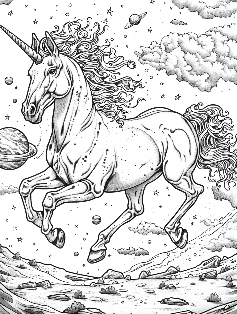 Celestial Unicorn Gallops Thought The Galaxy