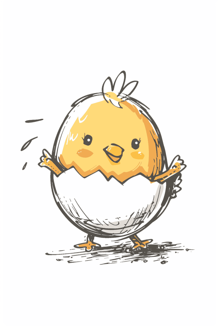 Chick Popping Out From It’s Shell