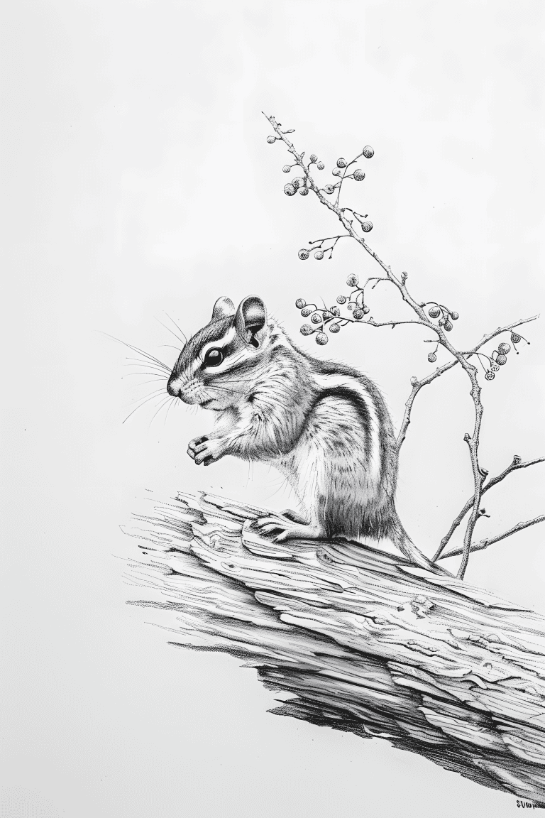 Chipmunk On A Log