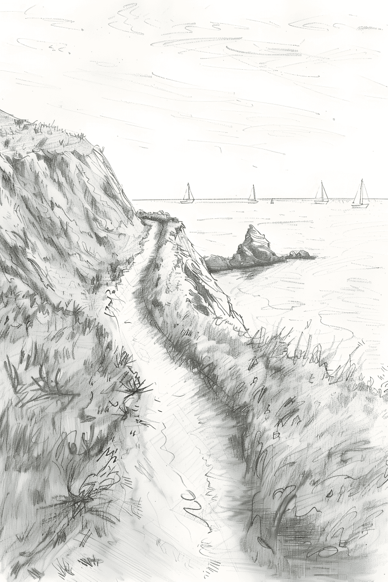 Walking Path In A Cliffside