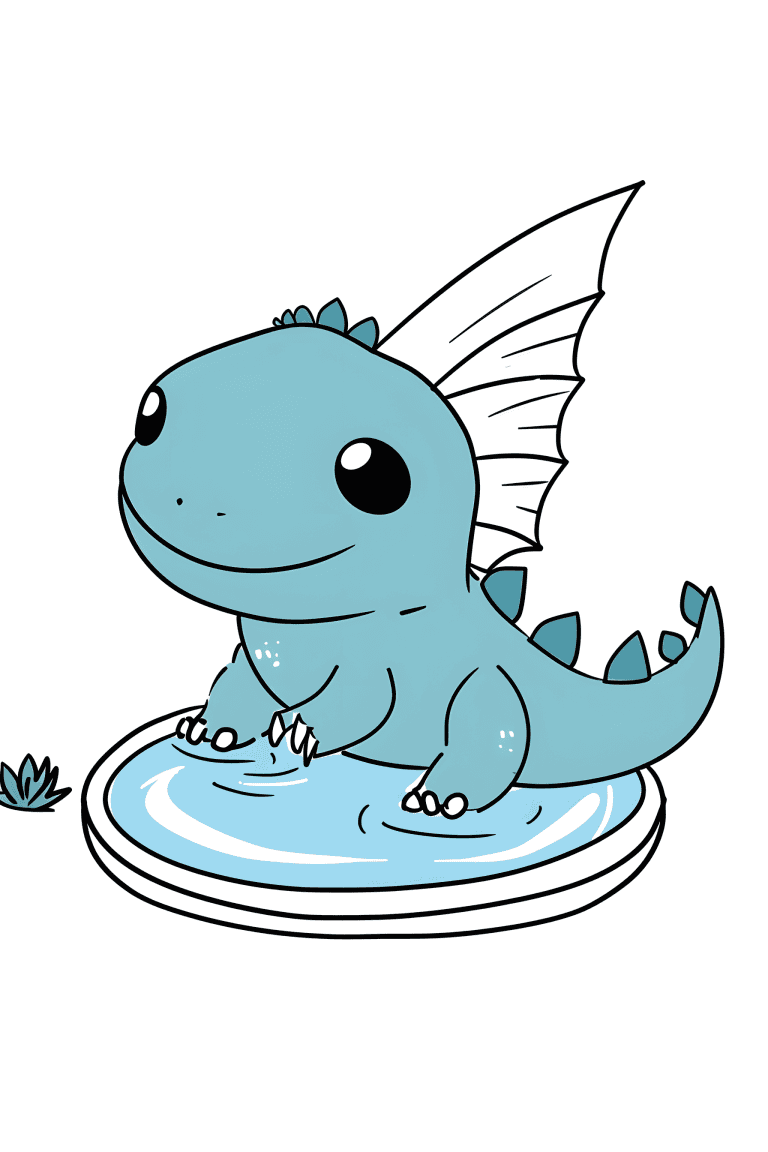 Dimetrodon Sitting In A Pool