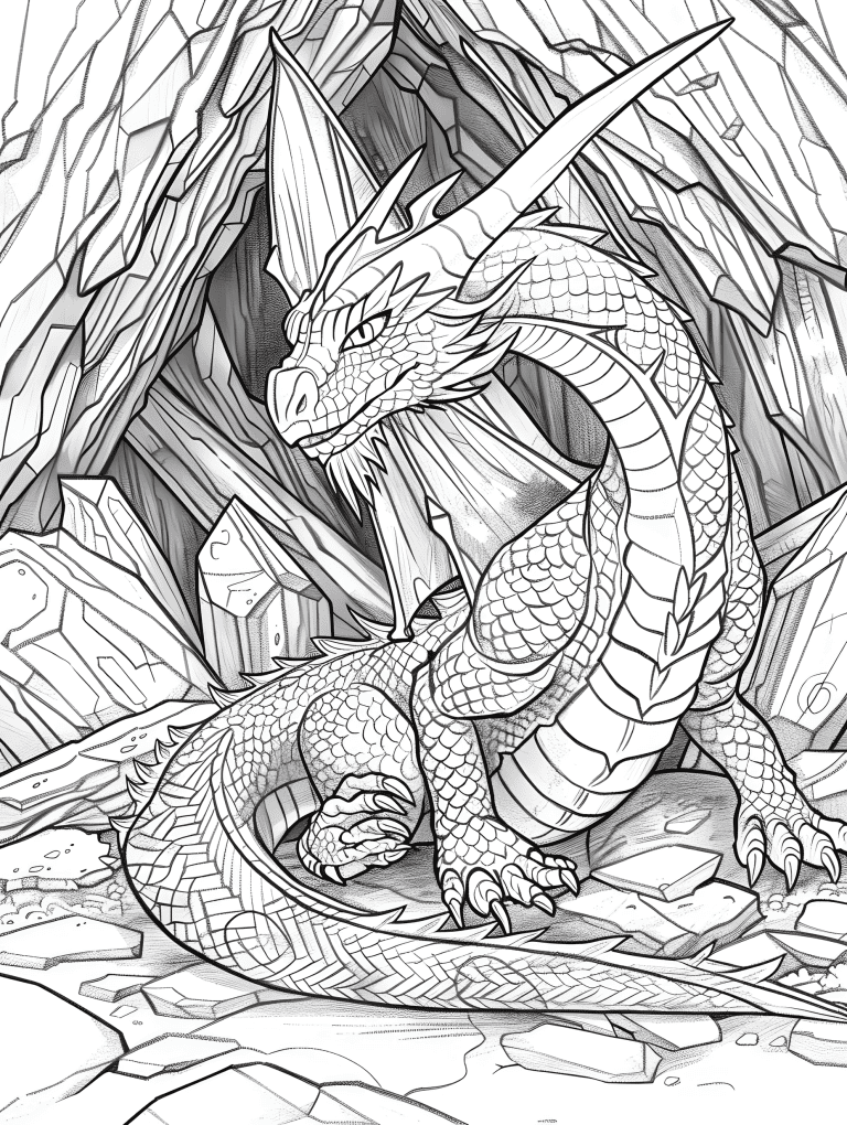 Dragon In A Crystal Cave