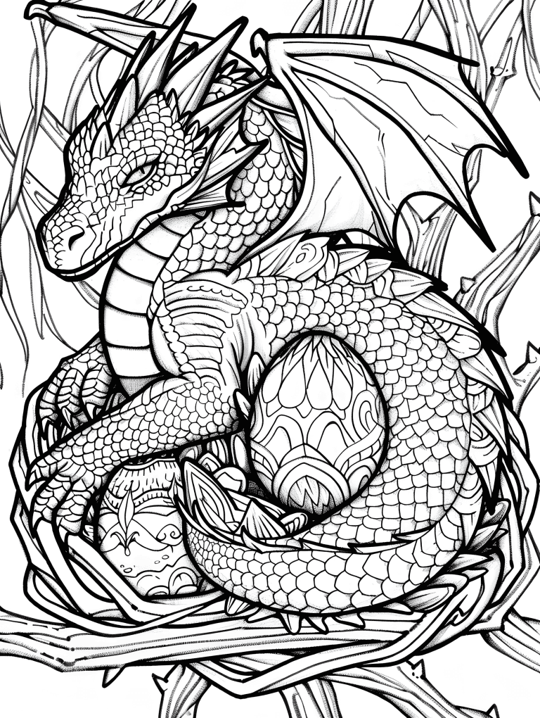 Dragon Protecting Her Eggs