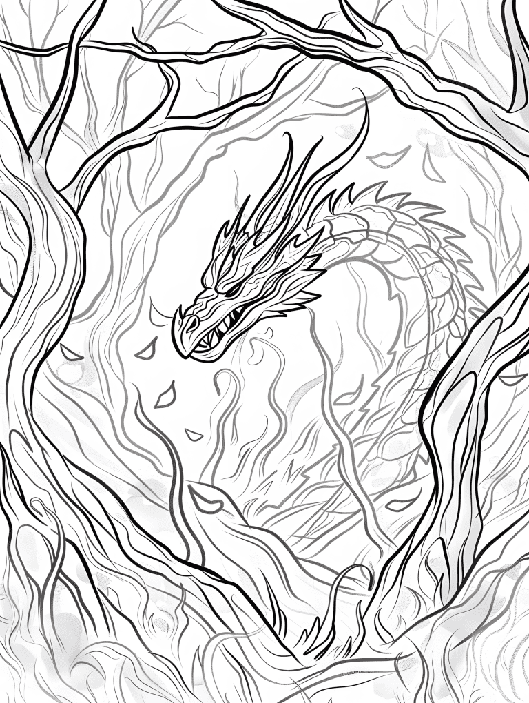 Dragon Emerging From A Forest