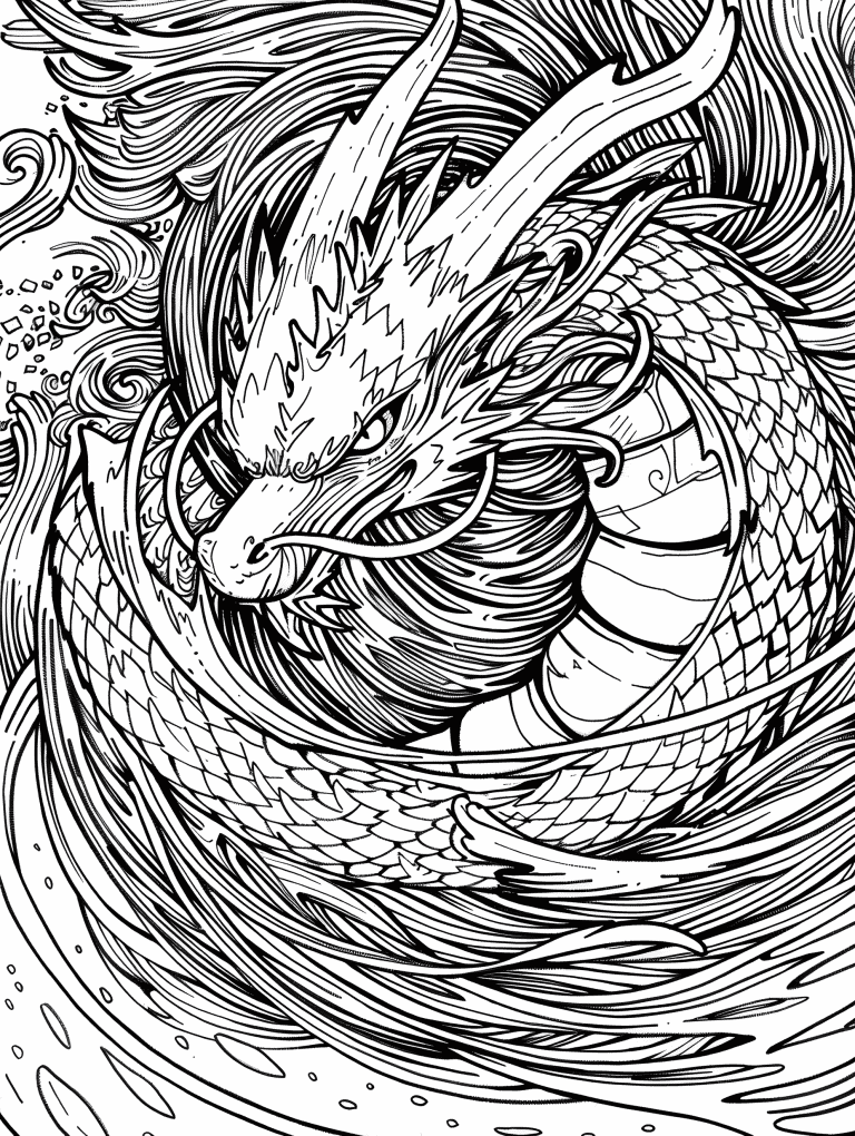 Dragon Emerging Through A Vortex