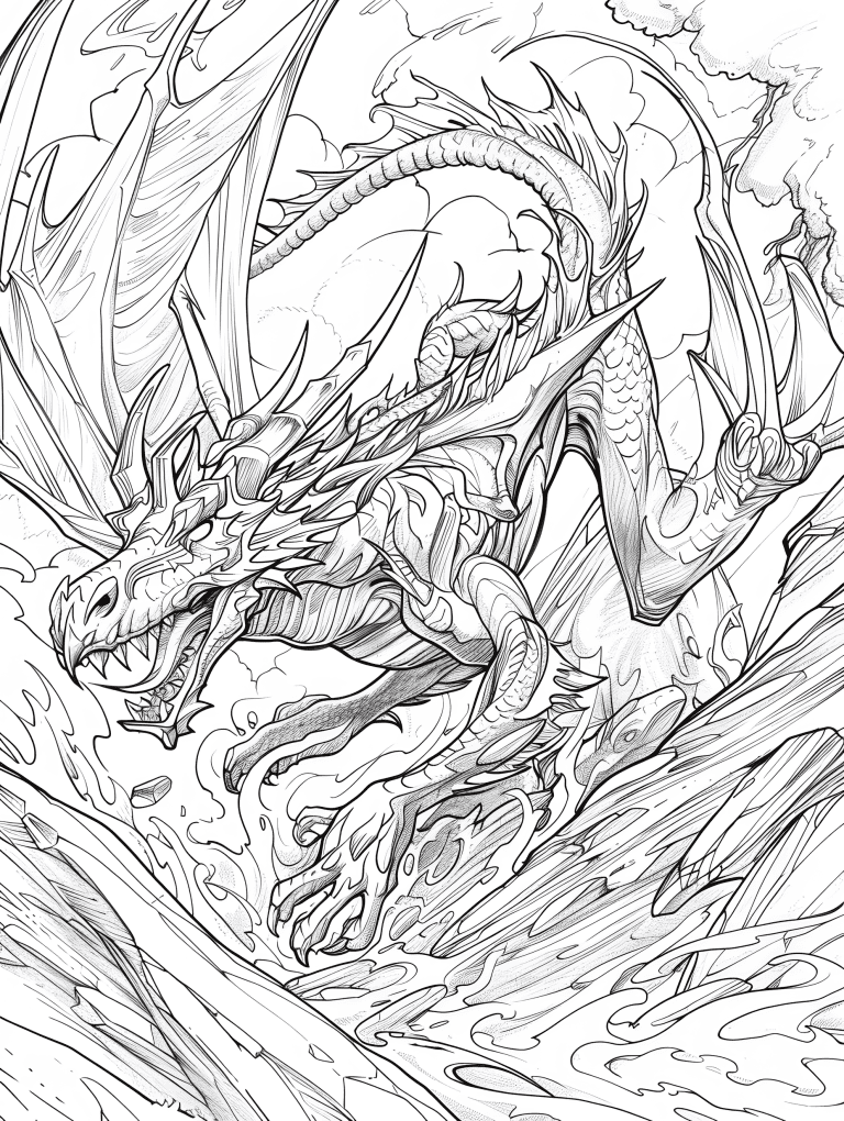 Dragon Raging Through A Storm