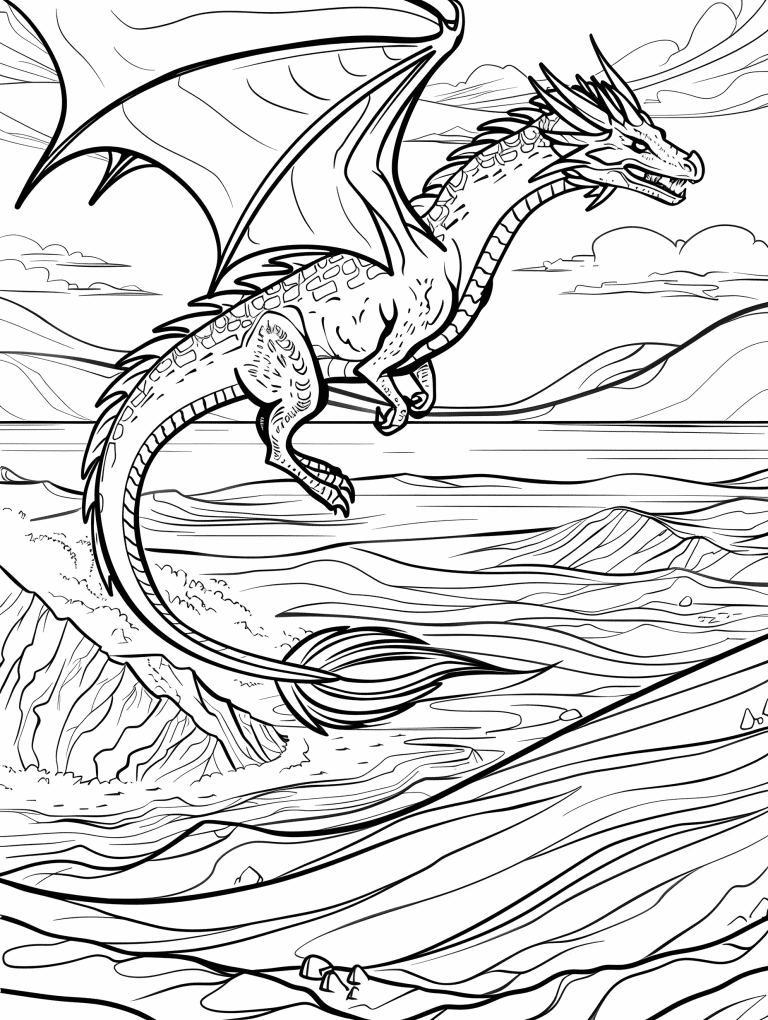 Dragon Soaring Through The Ocean