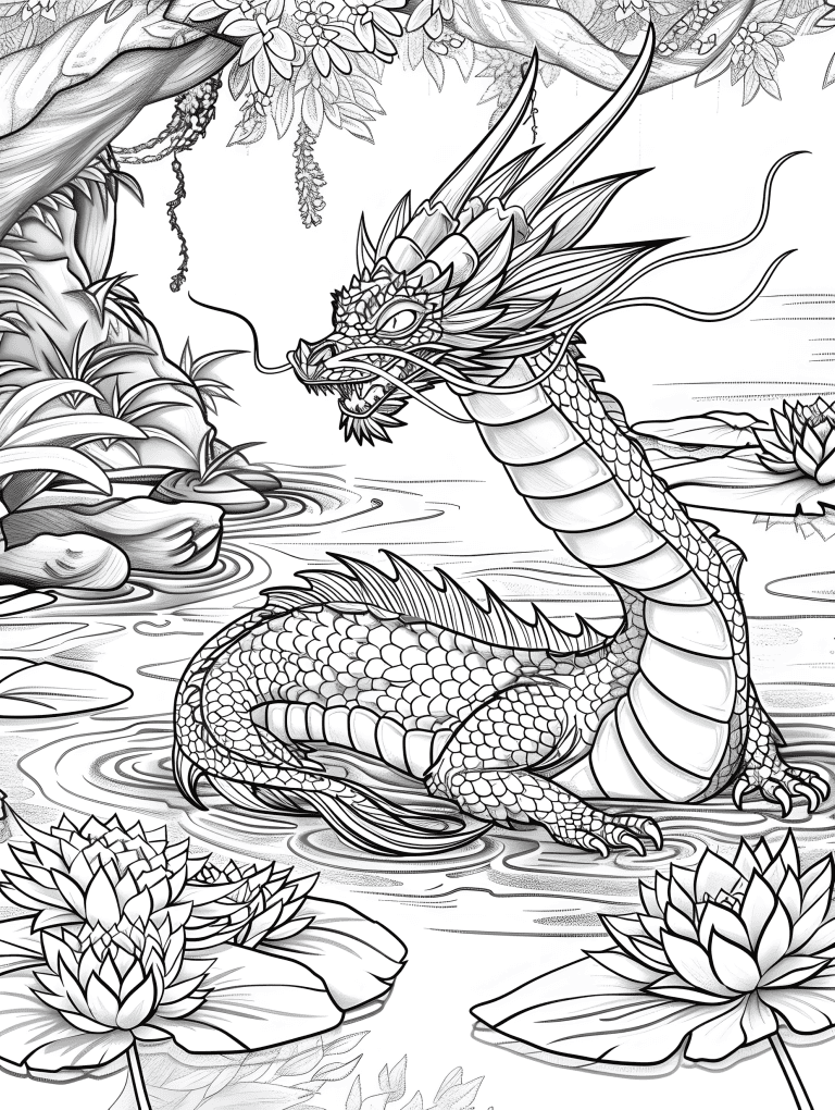 Dragon Resting On A Tranquil Pond