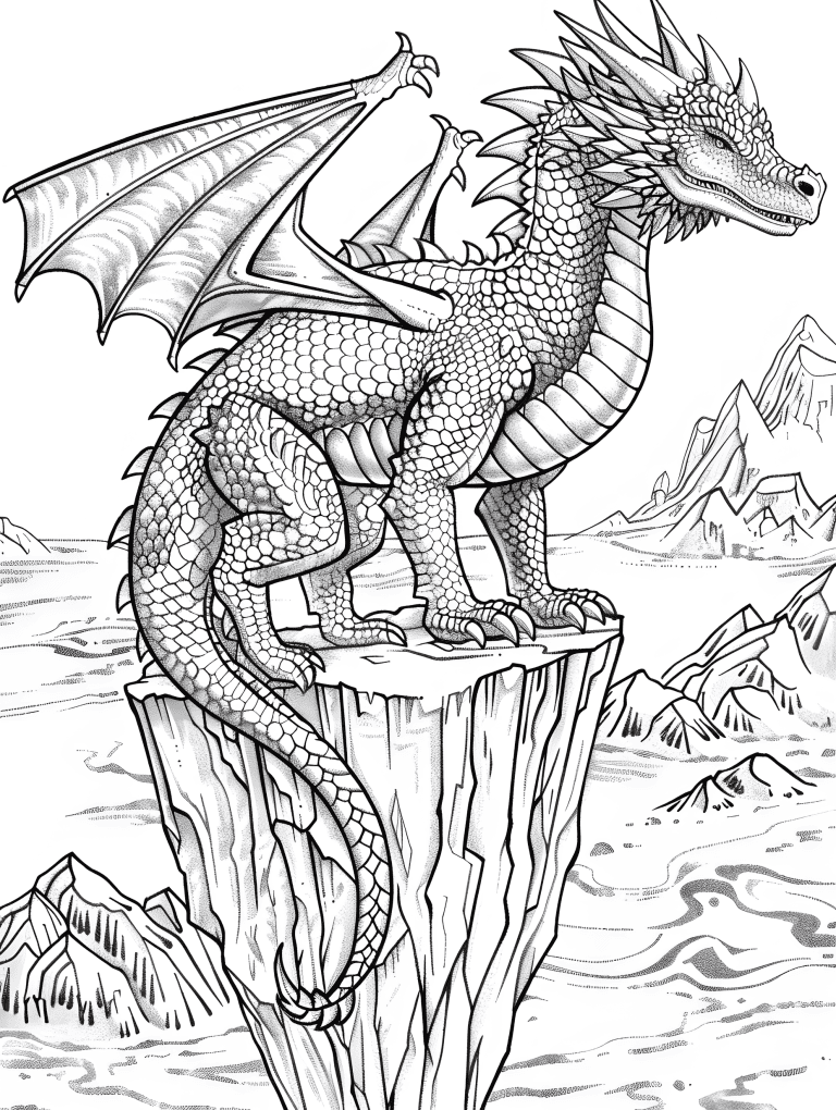 Dragon Standing Atop A Glacier