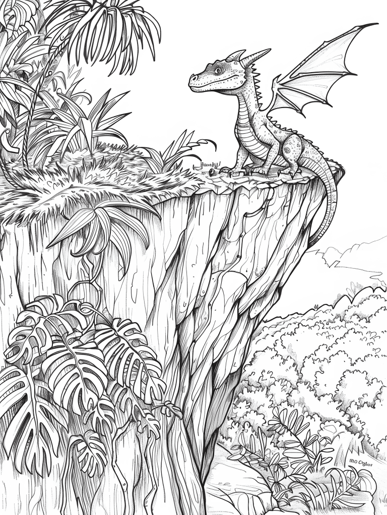 Dragon On The Edge Of A Cliff