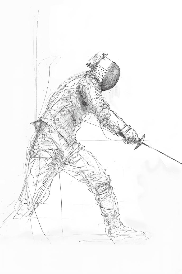 Fencer Lunging Forward