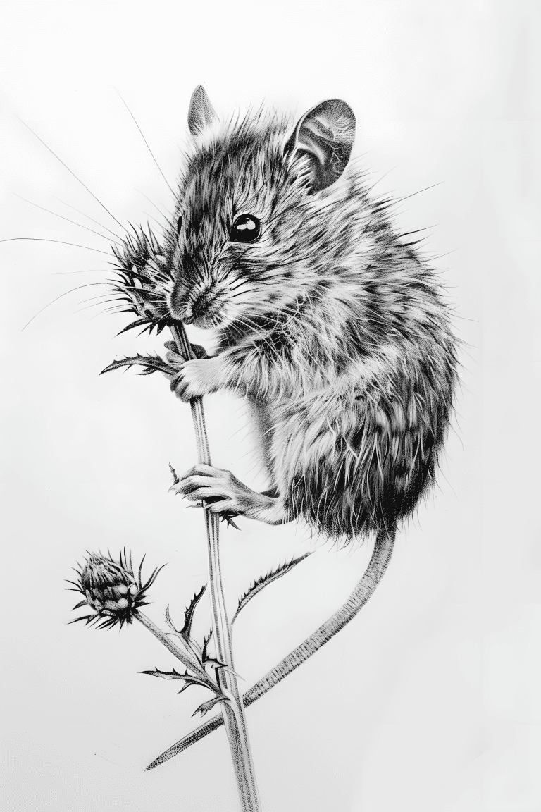 Mouse On A Thistle